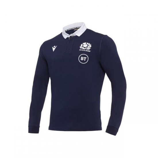 Camisola Escocesa Rugby Equipamento Primeiro 2020-2021 Manga Comprida